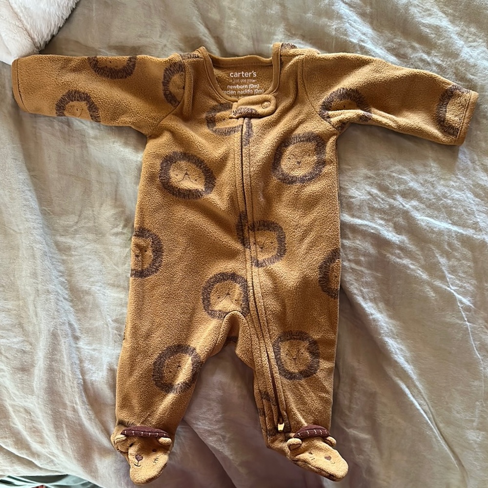 Carter's Fleece Lion Print Newborn Pajamas